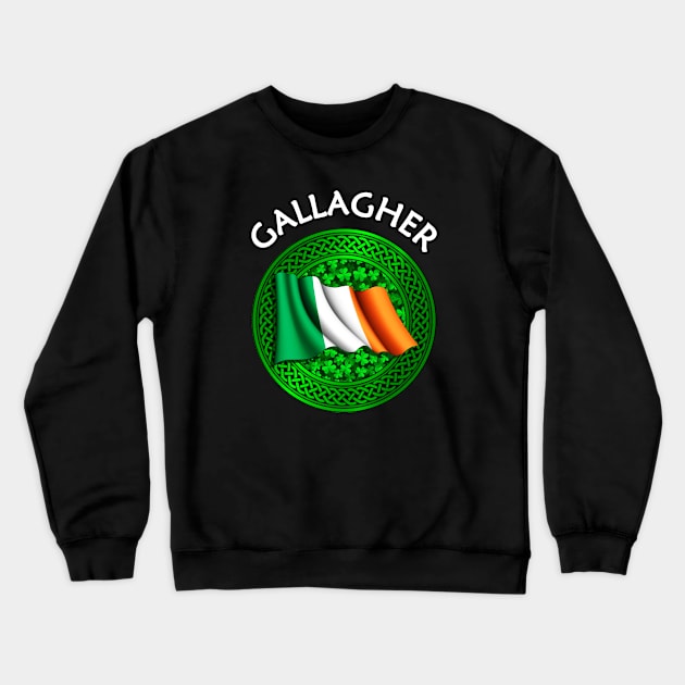 Irish Flag Clover Celtic Knot - Gallagher Crewneck Sweatshirt by Taylor'd Designs